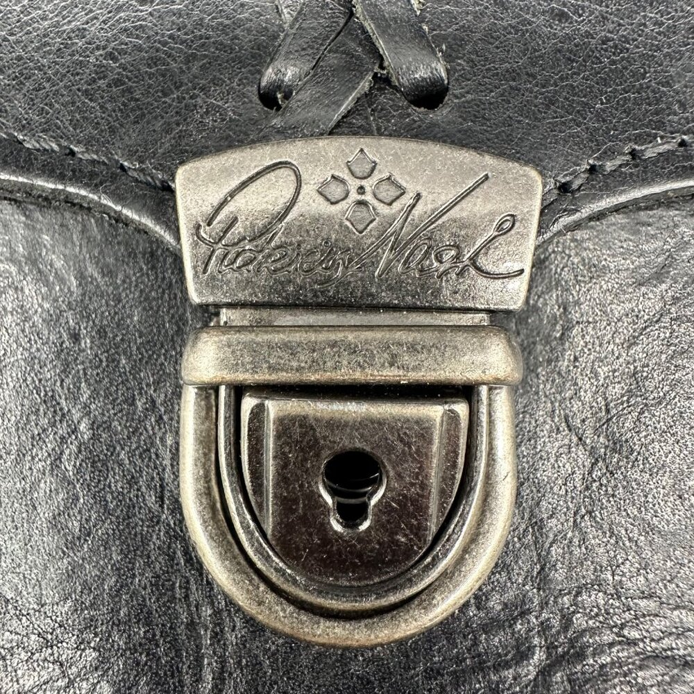 Patricia Nash Black Leather Crossbody Shoulder Bag Purse Removable Strap Clutch - Picture 5 of 14